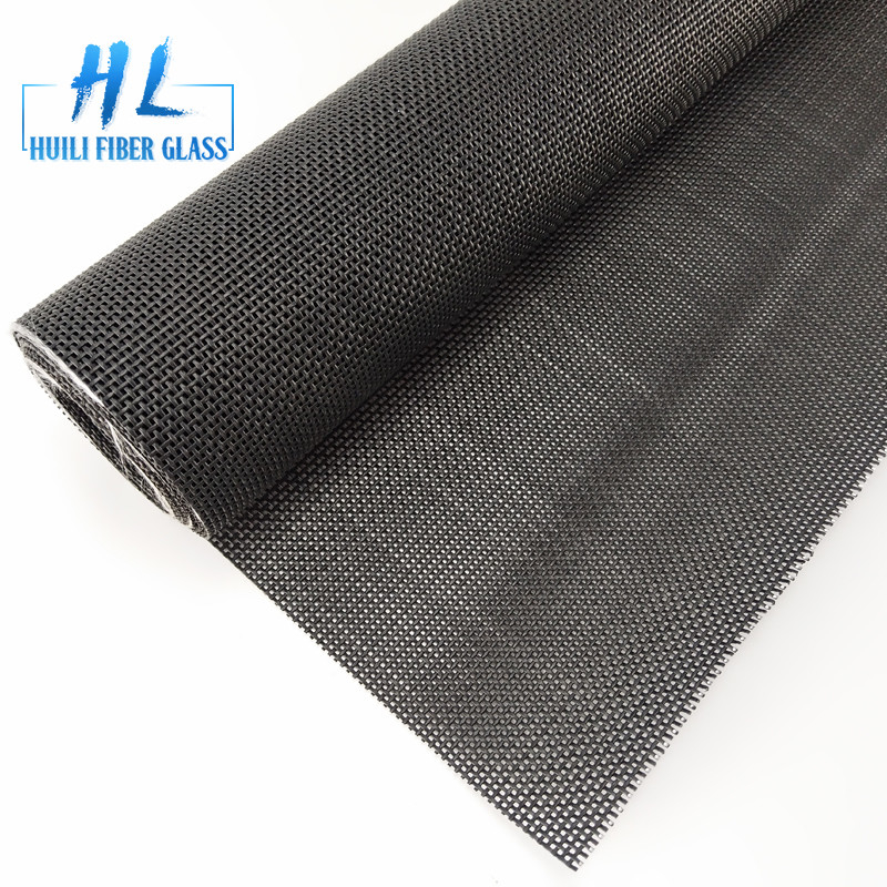 280g/m2 Nero Poliester Rotoli di schermo a maglia 100m Lunghezza 15x11 Conteggio di maglie con diametro di filo 0,35mm