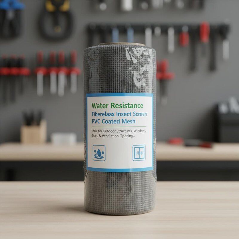 Zanzariera in fibra di vetro resistente all'acqua, rete rivestita in PVC, ideale per strutture esterne, finestre, porte e aperture di ventilazione