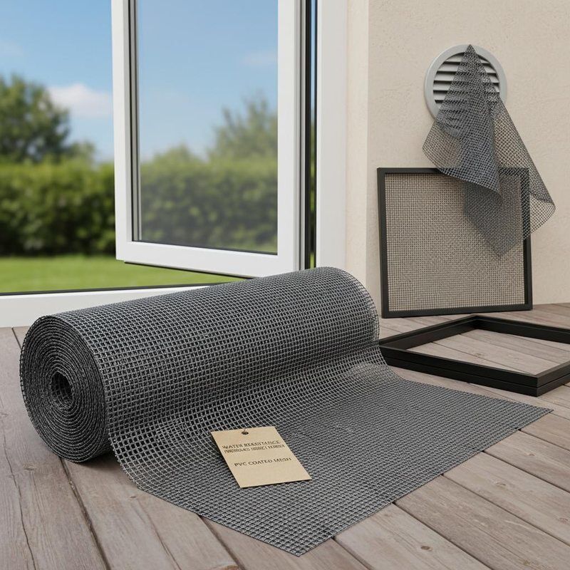 Zanzariera in fibra di vetro resistente all'acqua, rete rivestita in PVC, ideale per strutture esterne, finestre, porte e aperture di ventilazione