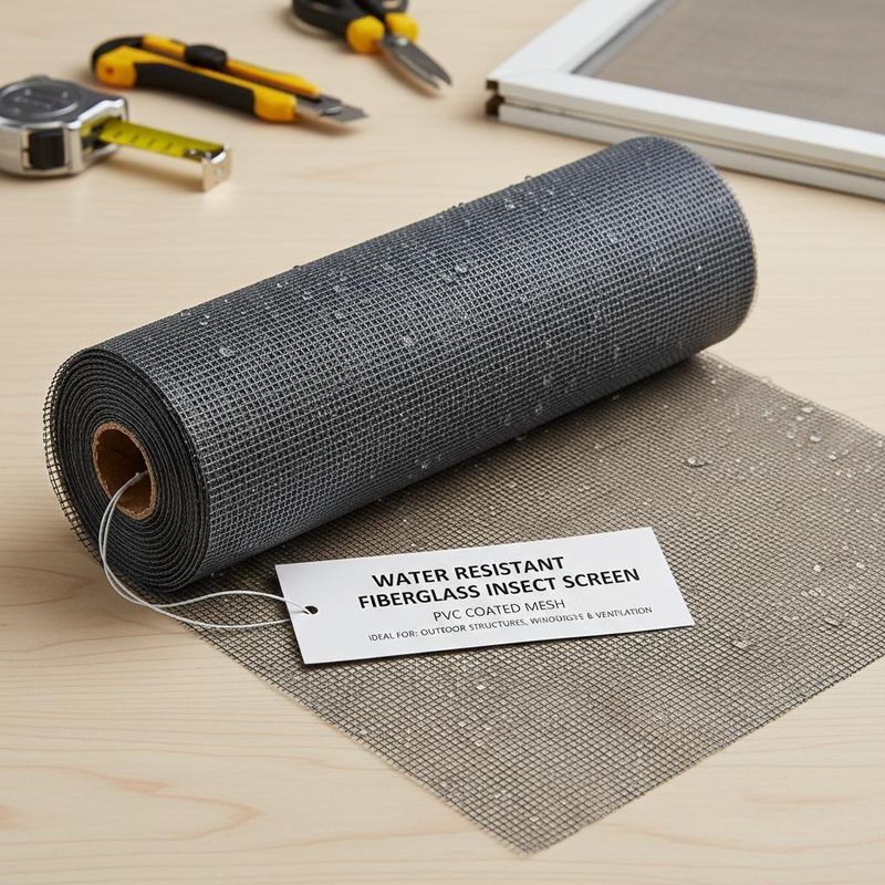 Zanzariera in fibra di vetro resistente all'acqua, rete rivestita in PVC, ideale per strutture esterne, finestre, porte e aperture di ventilazione