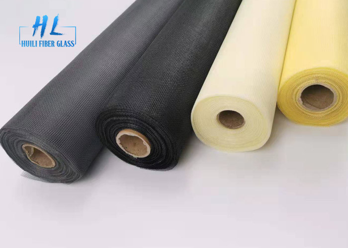 Anti-incendio reticolato quadrato in fibra di vetro per zanzare 33 Tess Yarn Nero Bianco Grigio Reticolato