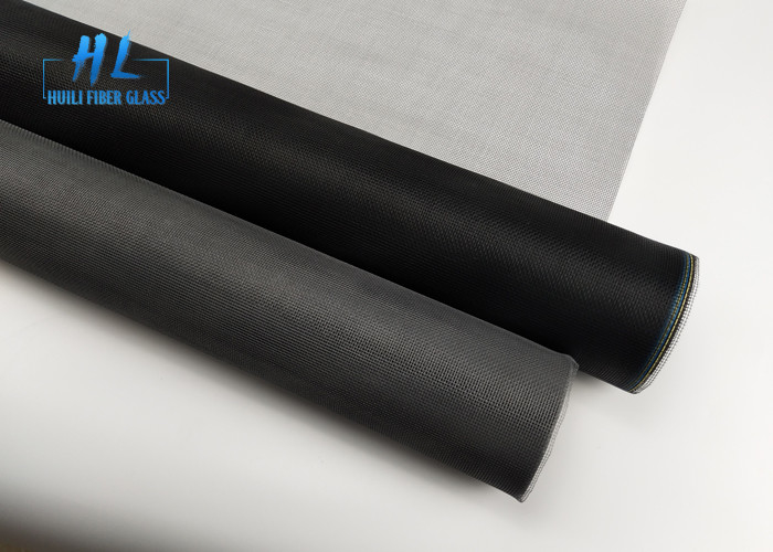 18*16 Rollo di schermo a maglia di fibra di vetro di tessuto semplice - Nero/grigio standard - Chiusura a gancio - Opzioni di colore
