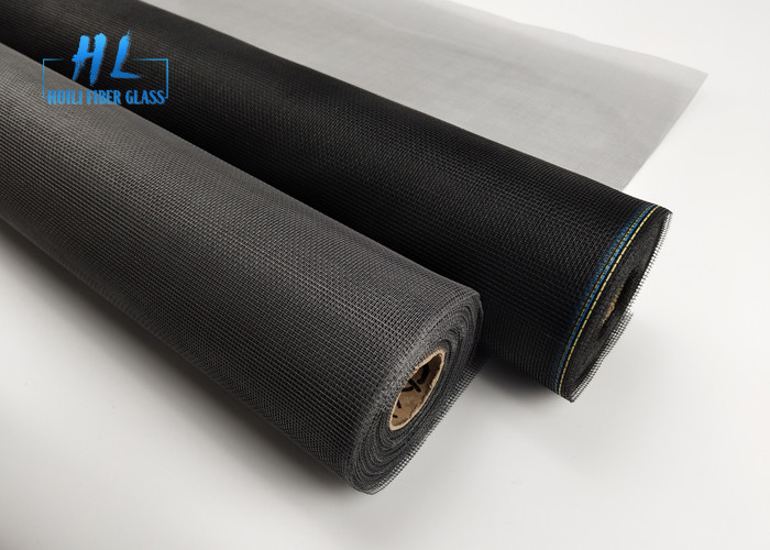 18*16 Rollo di schermo a maglia di fibra di vetro di tessuto semplice - Nero/grigio standard - Chiusura a gancio - Opzioni di colore